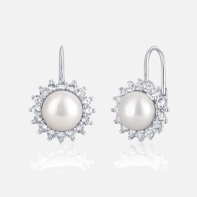 Elegantní perlové náušnice s bezpečným zapínáním