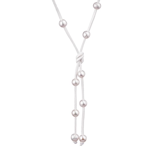 Dlouhý náhrdelník s perlami bílý
