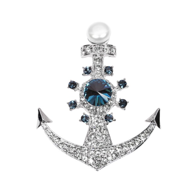 Pearl brooch anchor 2in1