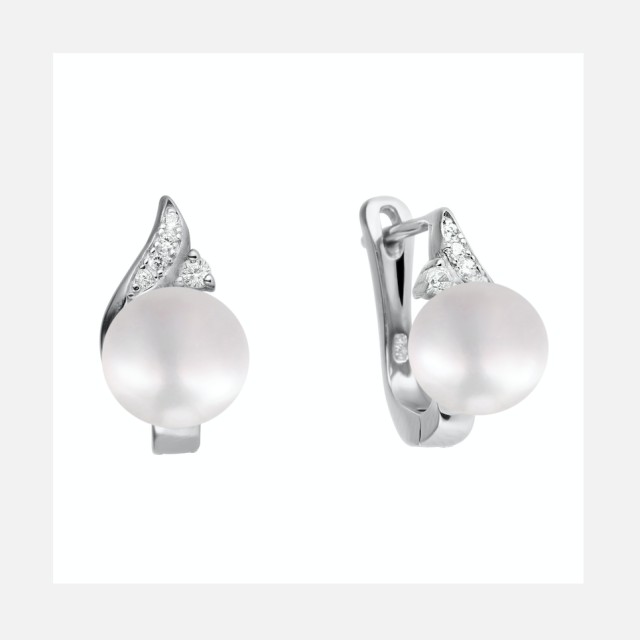 Luxusní perlové náušnice s bezpečným zapínáním