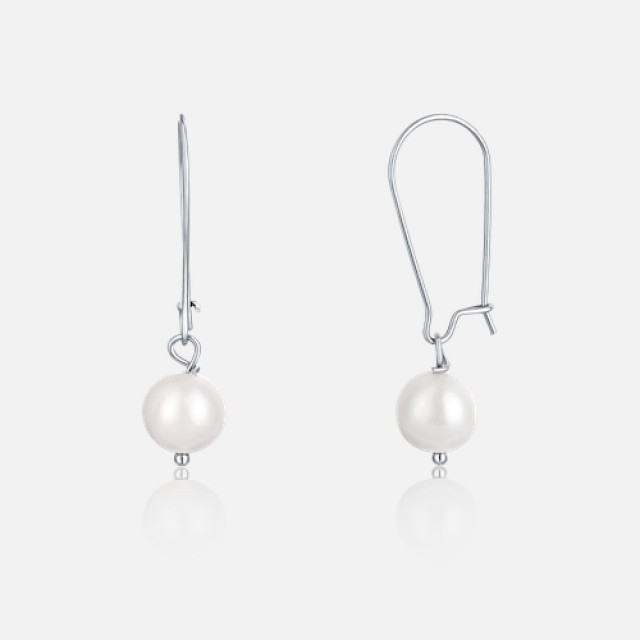 stainless steel earrings with pearl