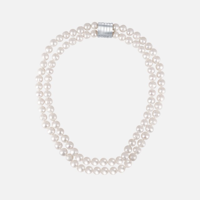 Dvouřadý náhrdelník z bílých perel