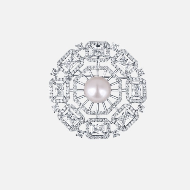Luxusní perlová brož 2v1