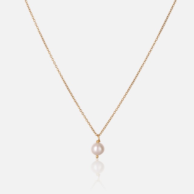 Ocelový perlový náhrdelník