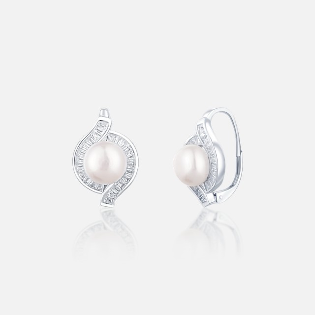 Luxusní masivní náušnice s perlou
