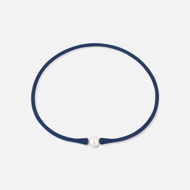 Sportovní perlový náhrdelník džínově modrý