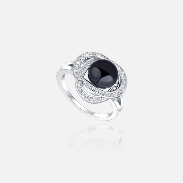 Prsten s černou perlou
