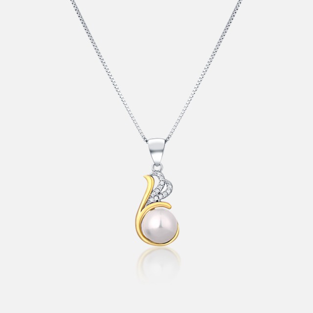 Perlový náhrdelník bicolor