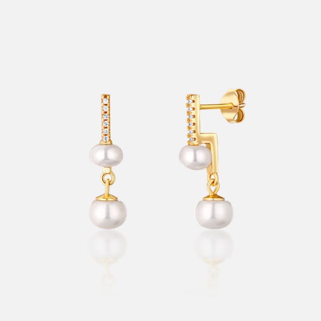Zlacené perlové náušnice s perlami