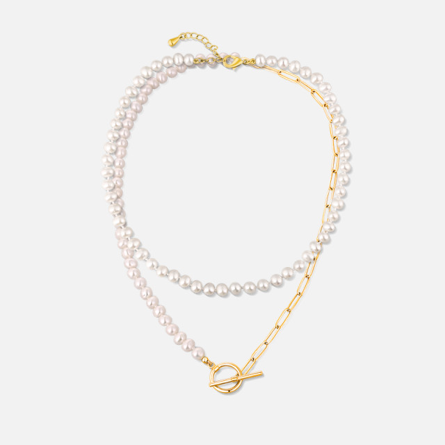 Módní choker perlový náhrdelník set