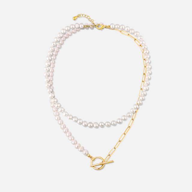 Módní choker perlový náhrdelník set