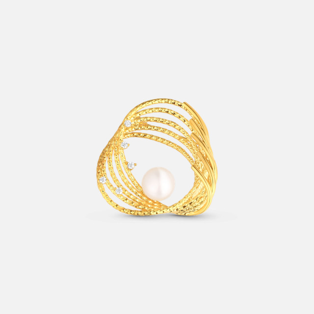 Zlatá brož s perlou